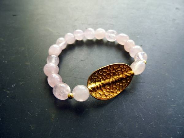 Armband, Rosenquarz, rosa, Ornament, goldfarben, Schmuck, Frauen